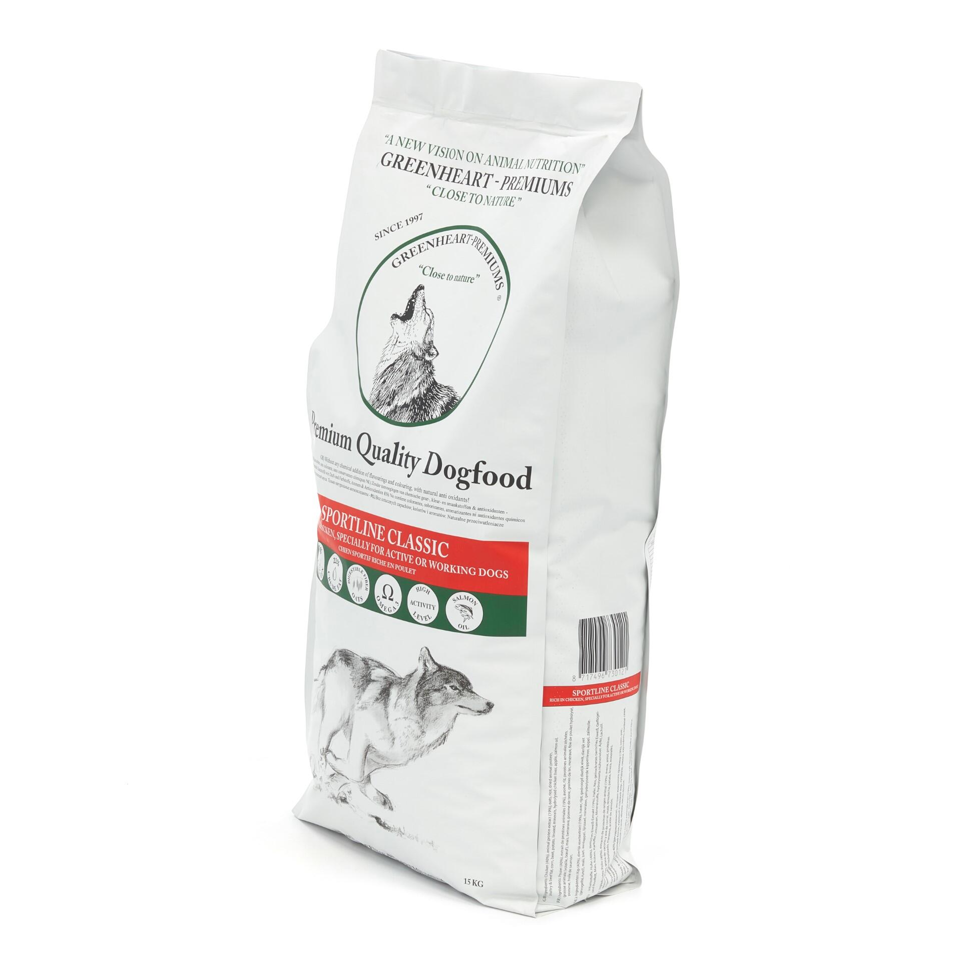 Croquettes chien adulte sportif au poulet- Greenheart Sportline Classic - 12Kg 2/5