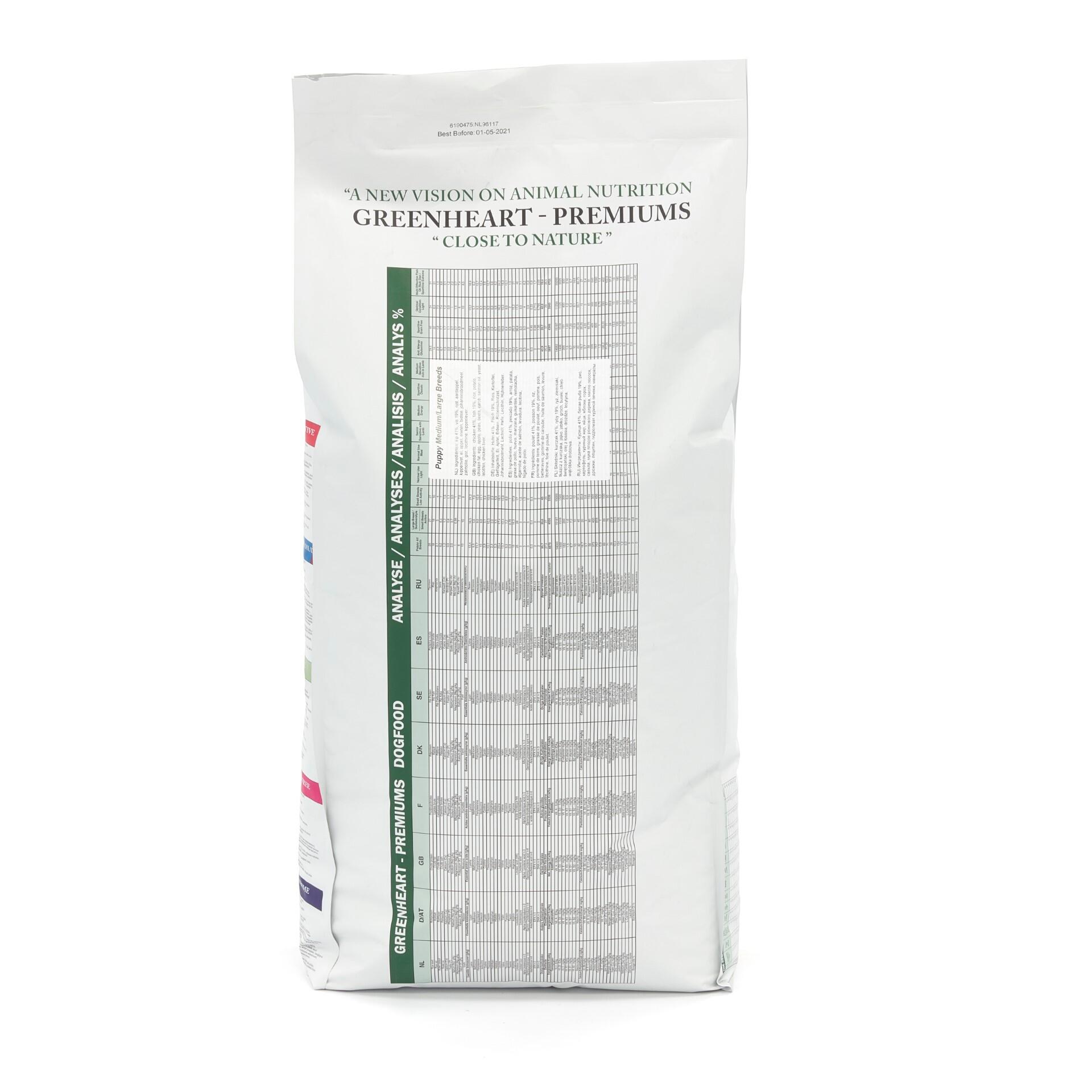 Croquettes chiot au poulet et au poisson - Greenheart Puppy Medium - 12Kg 3/5