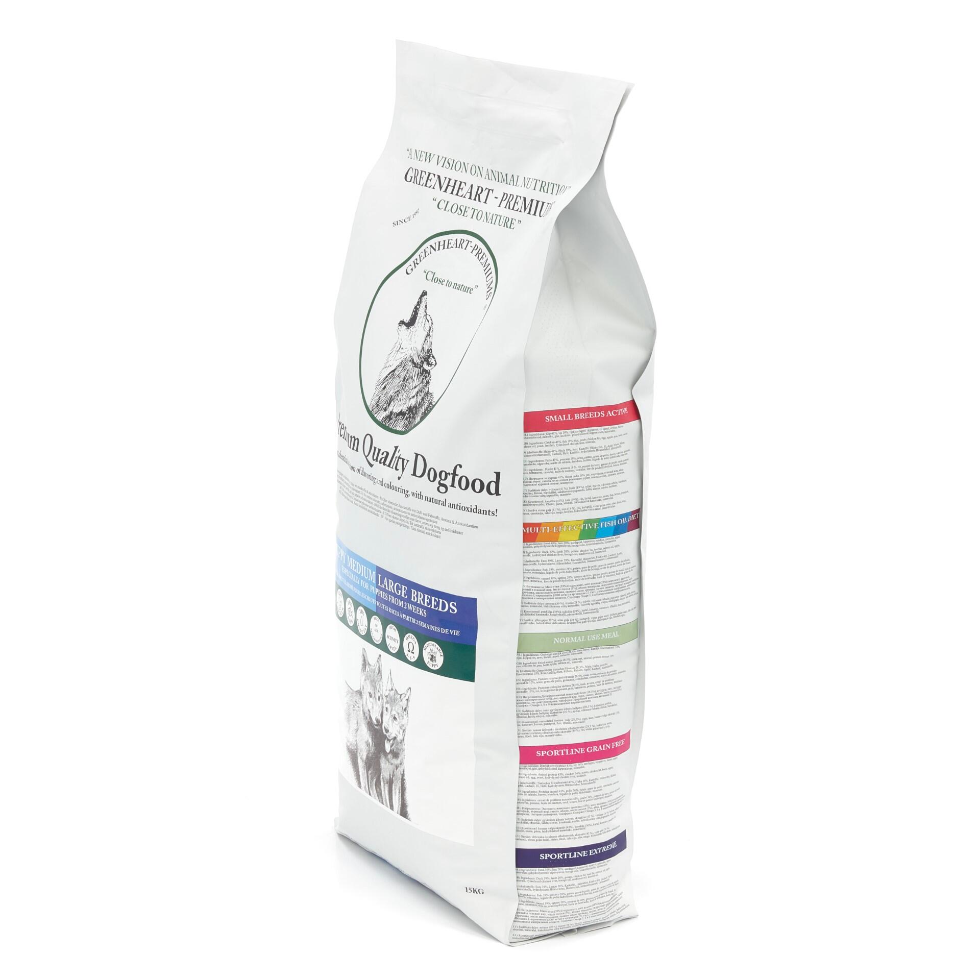 Croquettes chiot au poulet et au poisson - Greenheart Puppy Medium - 12Kg 2/5