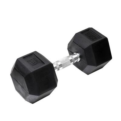 Orange gym hex dumbbell black - 16 kg