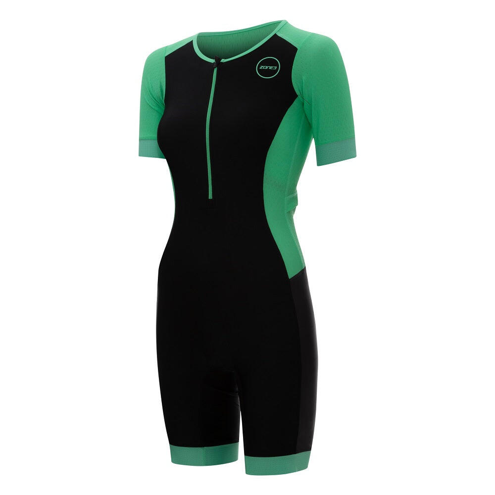 Aquaflo+ Short Sleeve Trisuit Women's Black/Green 1/7