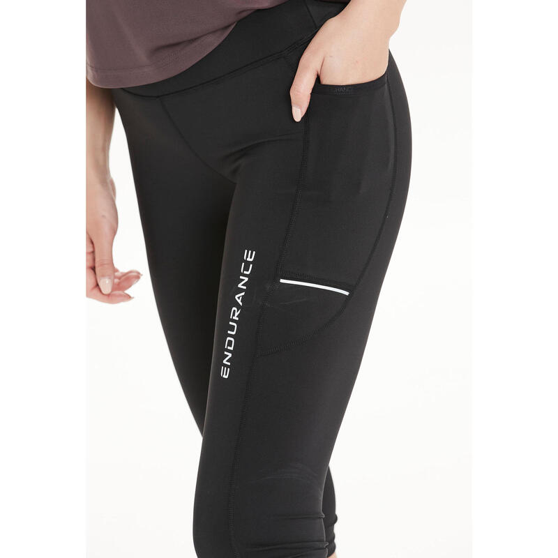 Tights Energy W 3/4 Laufsport Damen Black Atmungsaktiv ENDURANCE