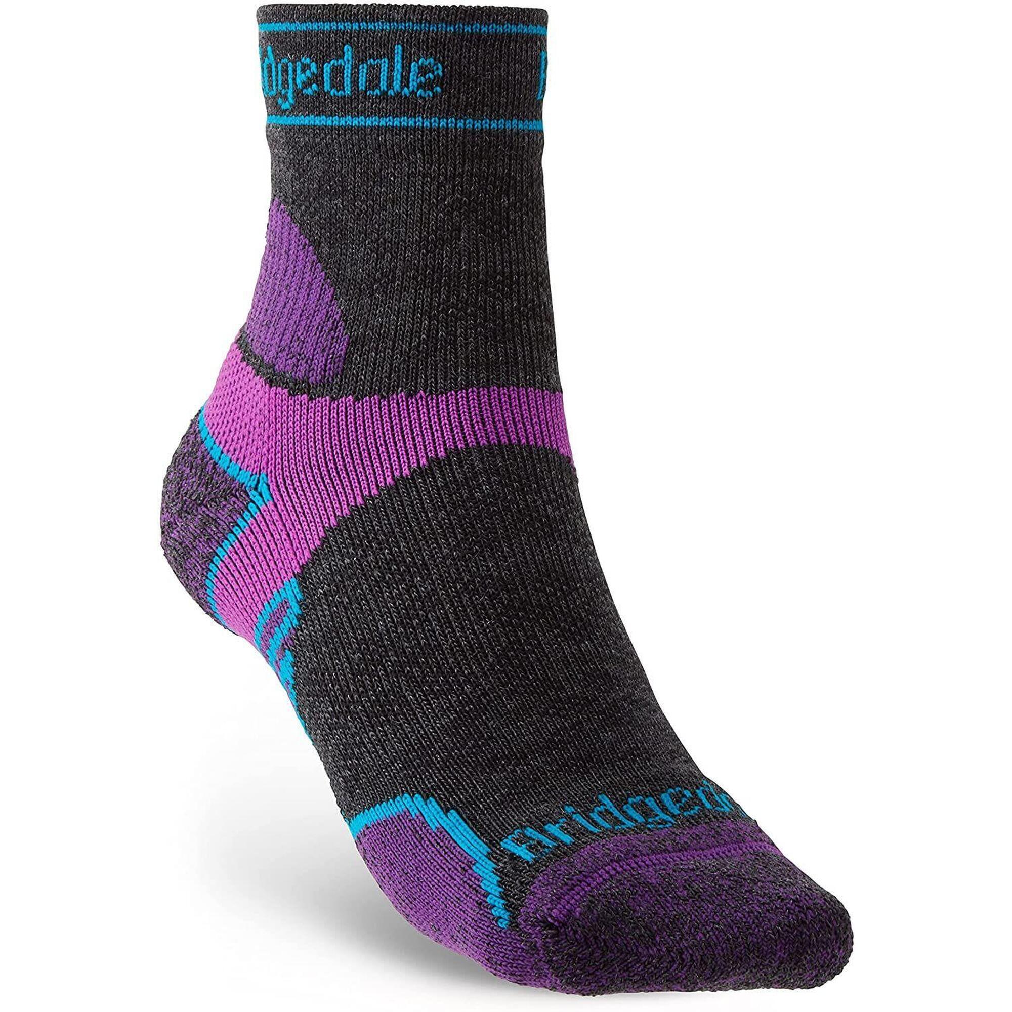 Bridgedale - Bridgedale - Chaussettes 3/4 Légères T2 Merino Pour Femme - Chaussettes - Noir|violet - 39/42 - Decathlon