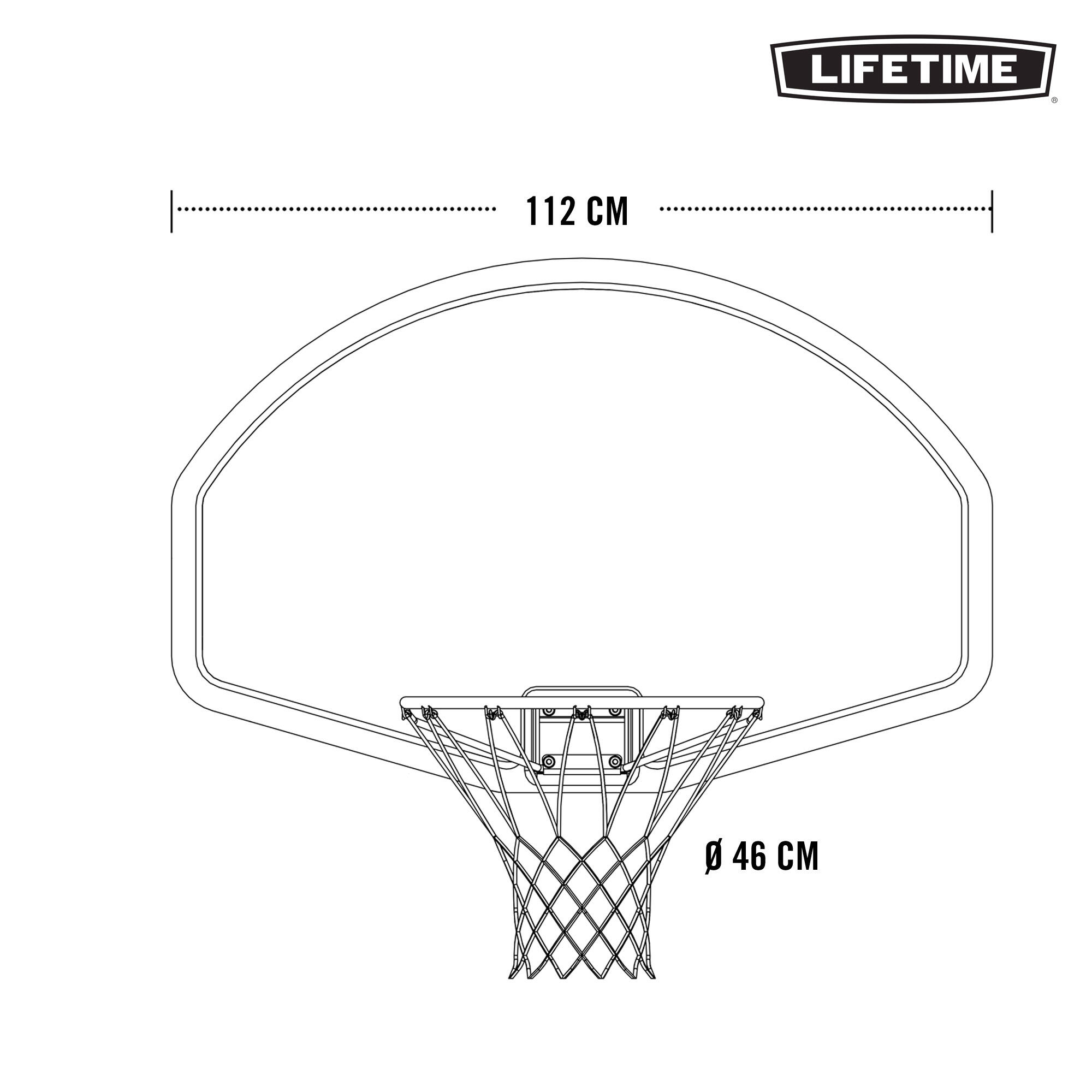 Tablero baloncesto ultrarresistente LIFETIME 112x72 cm UV100 4/5