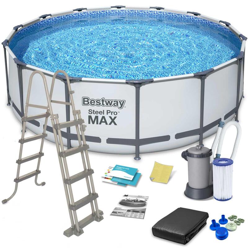 Basen stelażowy do ogrodu Bestway Steel Pro MAX Pool Set 488 x 122 cm 12w1