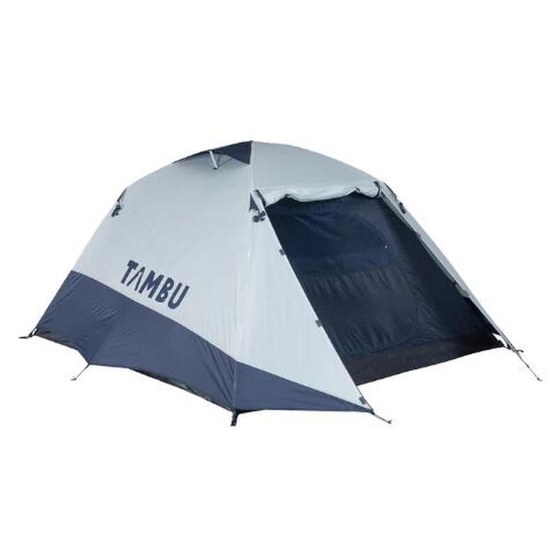 Tenda a cupola TAMBU GAMBUJA 4 | Tenda da campeggio per 4 persone | Grigio / Blu