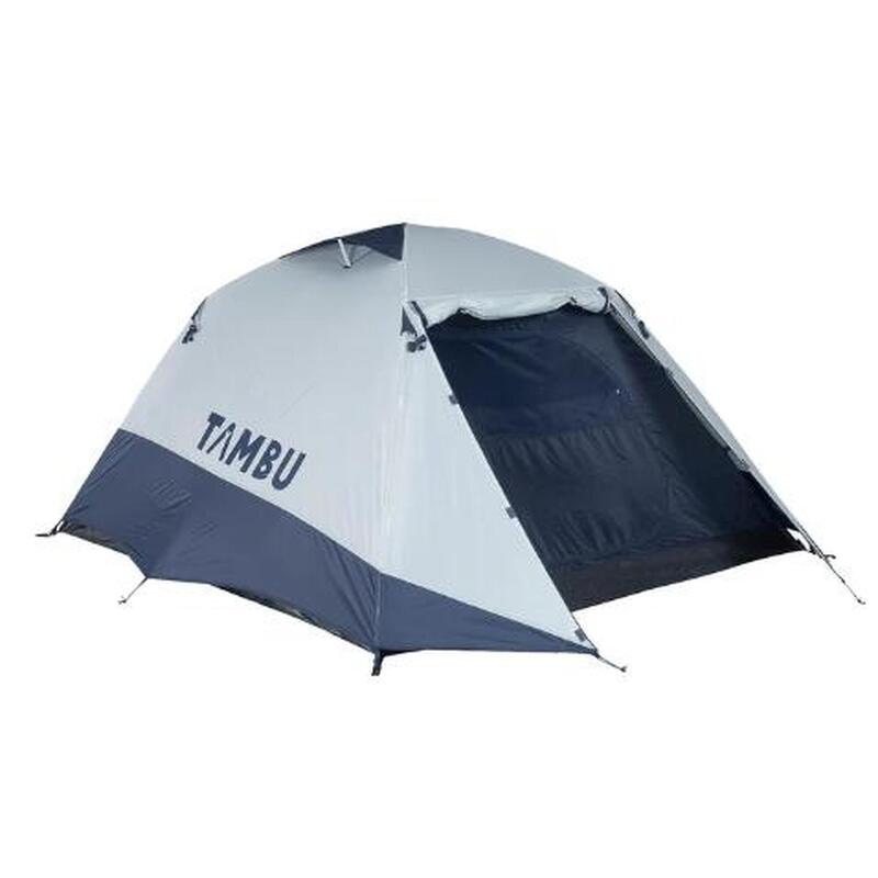 Tenda a cupola TAMBU GAMBUJA 3 | Tenda da campeggio per 3 persone | Grigio / Blu