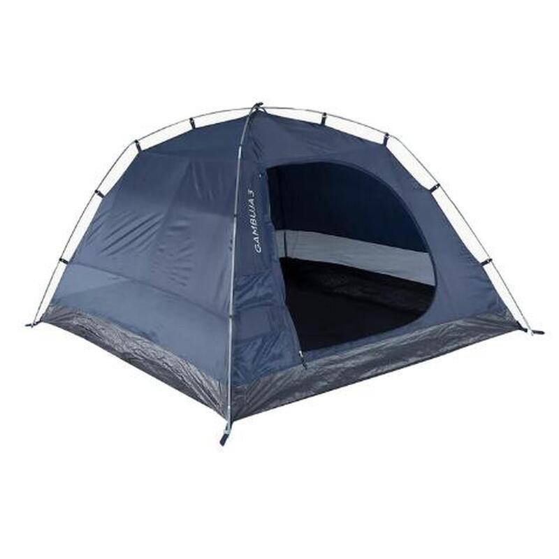 Tenda a cupola TAMBU GAMBUJA 3 | Tenda da campeggio per 3 persone | Grigio / Blu