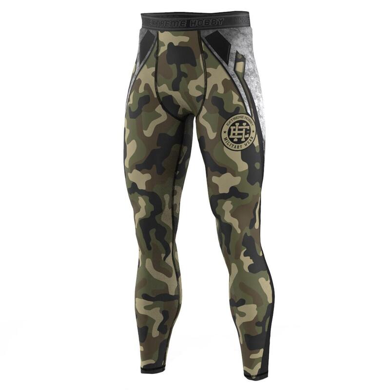 Legginsy sportowe męskie do MMA EXTREME HOBBY  MILITARY