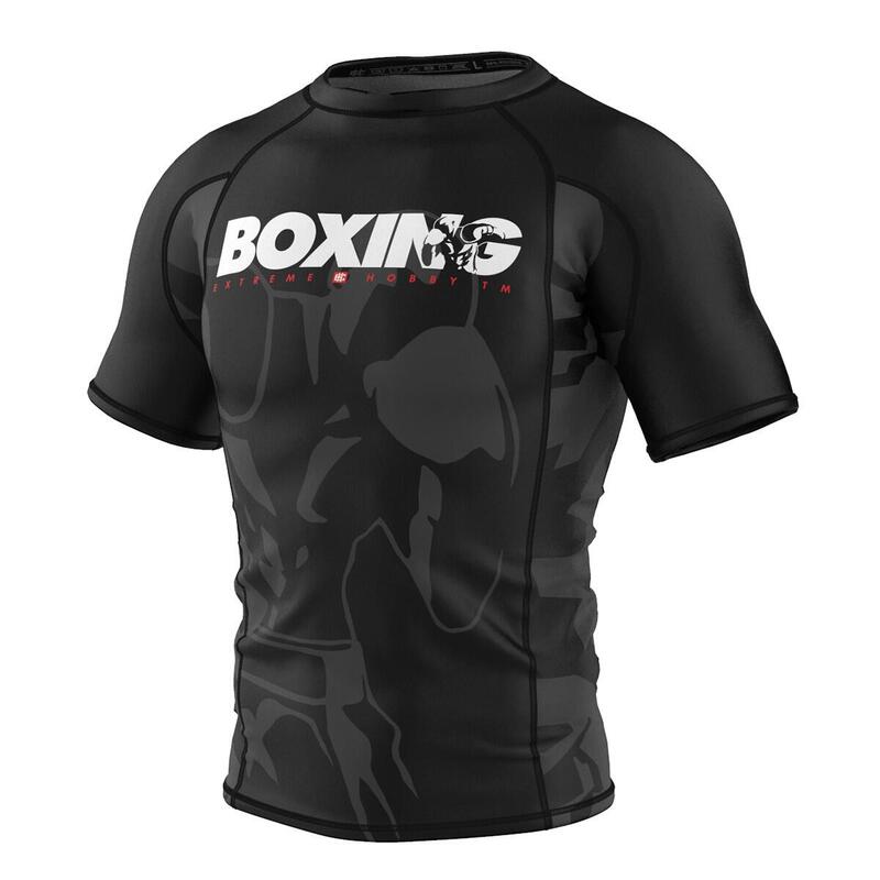 Rashguard  męski z krótkim rekawem na siłownię Extreme Hobby BOLD BOXING