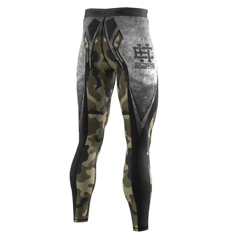 Legginsy sportowe męskie do MMA EXTREME HOBBY  MILITARY