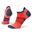 01669 Women's Run Zero Cushion Stripe Low Ankle Running Socks - Bright Coral