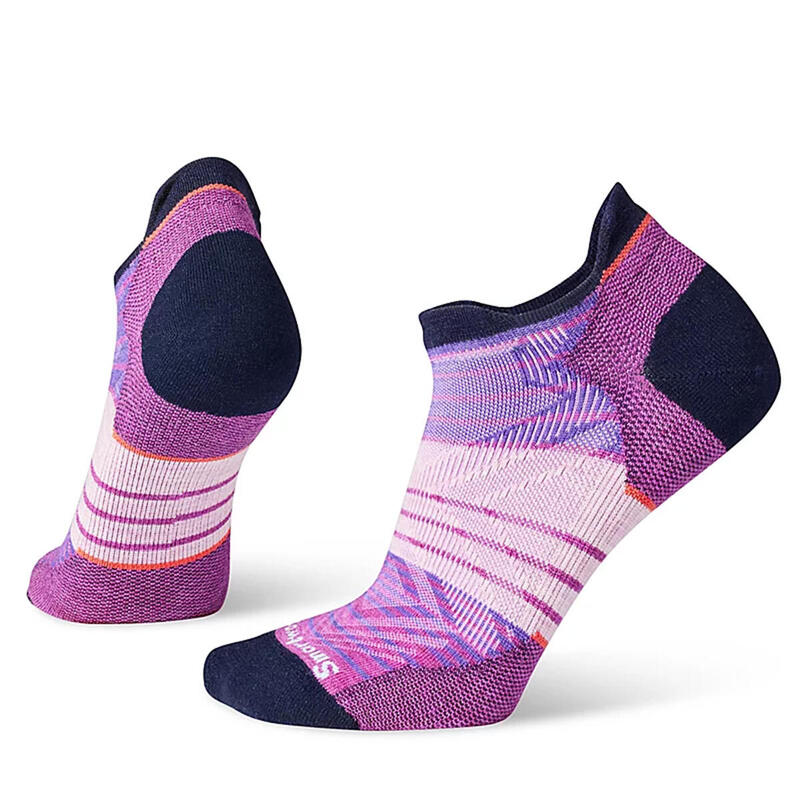 01669 Women's Run Zero Cushion Stripe Low Ankle Running Socks - Meadow Mauve