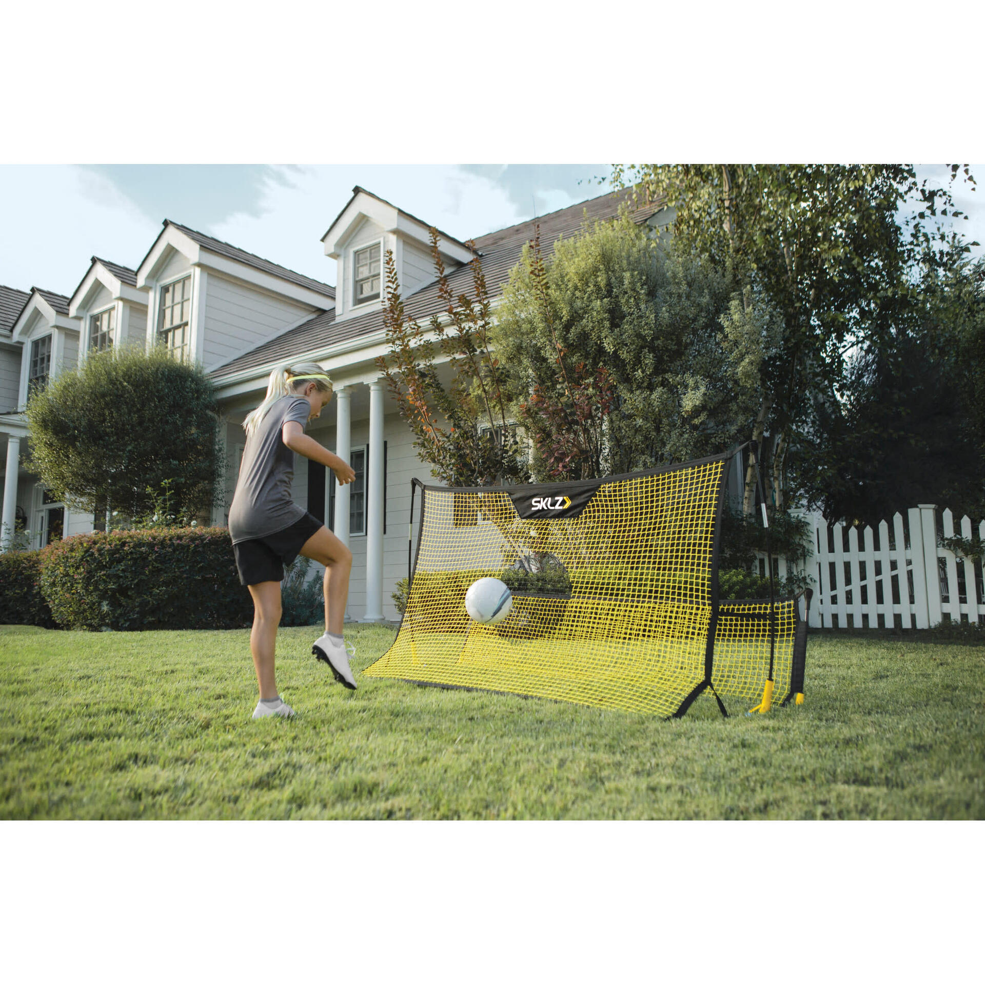 SKLZ Portable 12-Foot Soccer Volley Net – Training Tool For Kicking, Passing, Trapping Skills