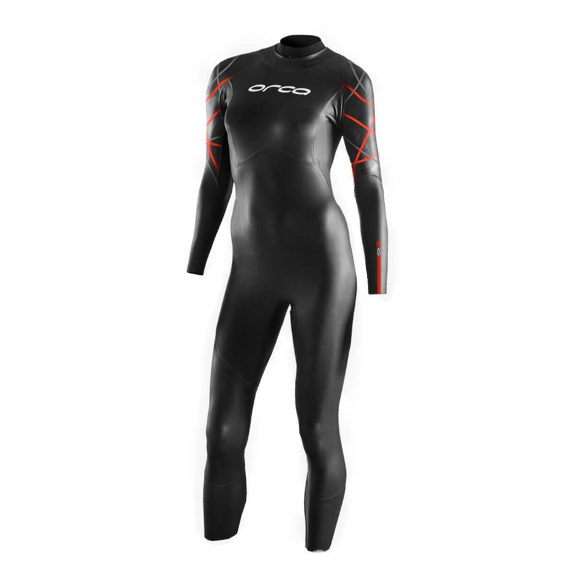 Orca Women's Openwater RS1 Thermal Wetsuit - Black/ Orange - Size XL 1/4