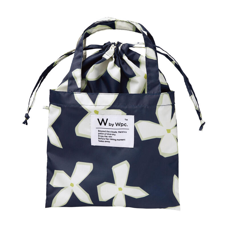 R003 Poncho - Blue White Flower (with Storage Bag)