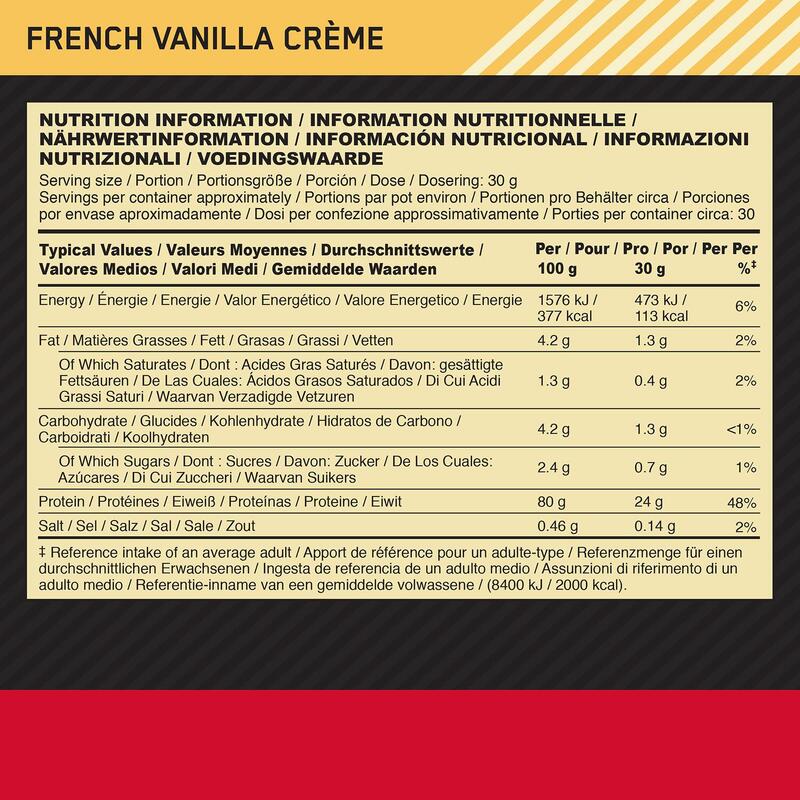 GOLD STANDARD 100% WHEY PROTEIN - French Vanilla 896 gram (28 scoops)