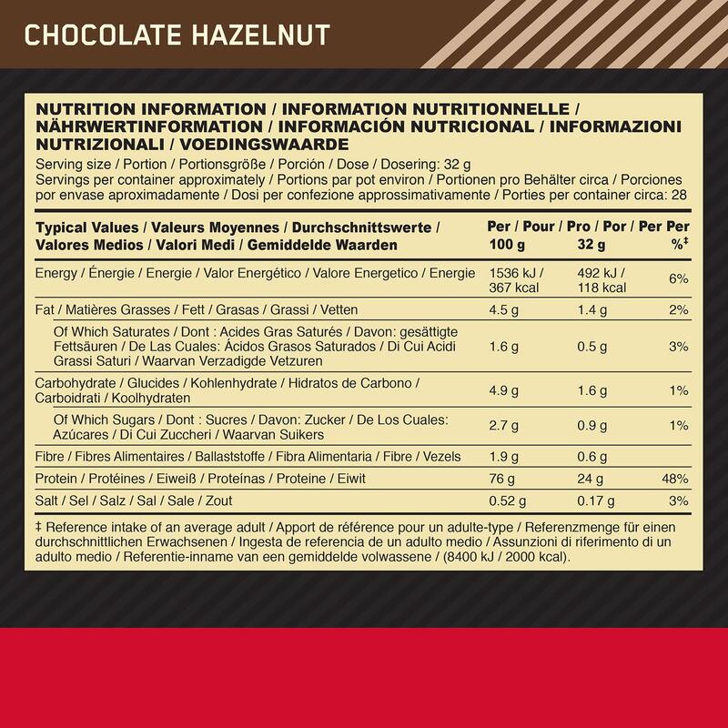Gold Standard 100% Whey - Chocolate Avelã 900g
