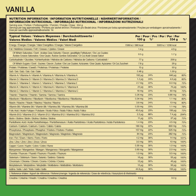 Serious Mass - Weight Gainer - Vanille - 16 Portions (5.45 kg)