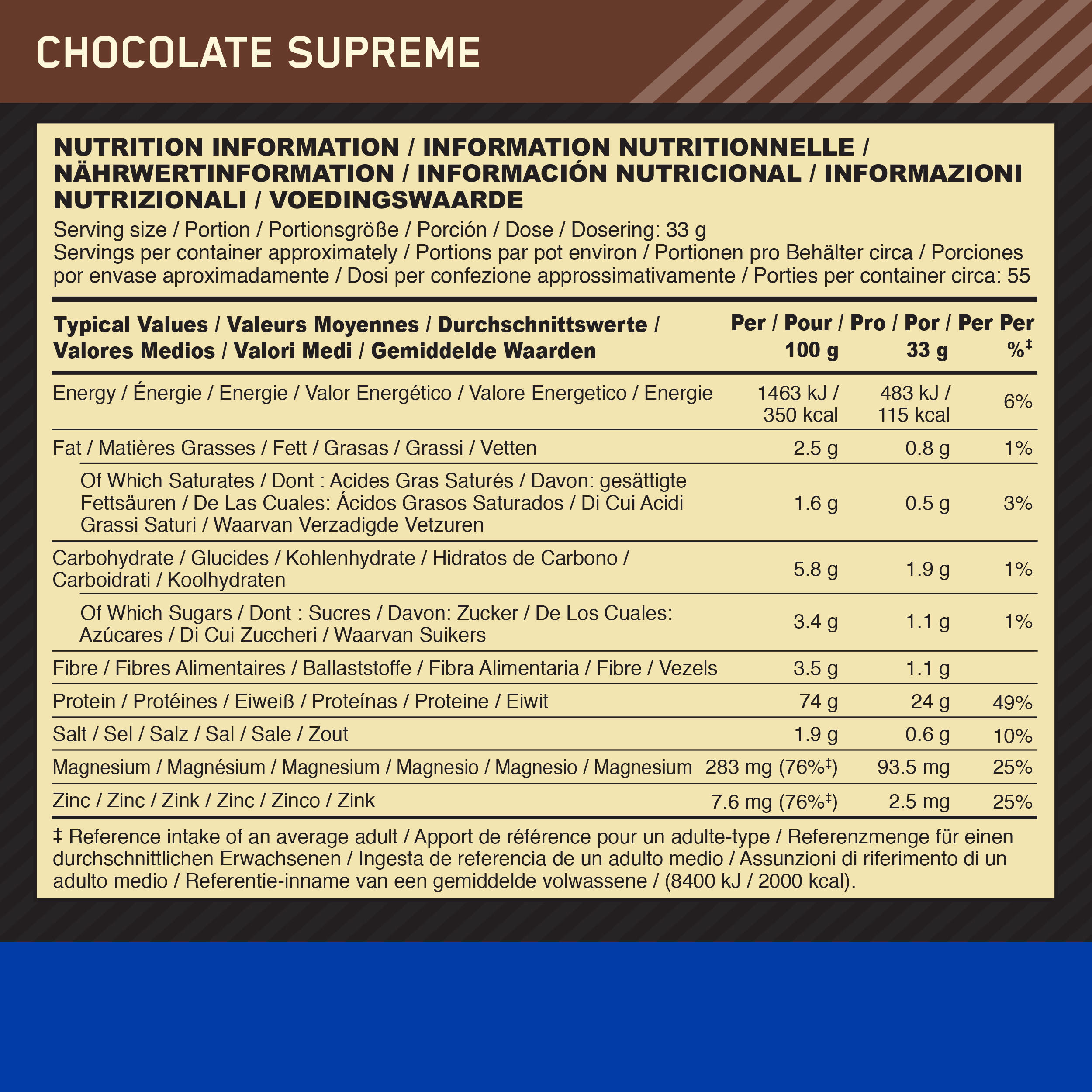 Kazeina Gold Standard - 1,8 kg Czekolada Optimum Nutrition 5/6