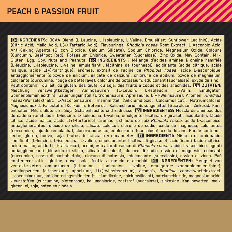 Gold Standard BCAA - Peach Passionfruit - 28 doseringen (266 gram)