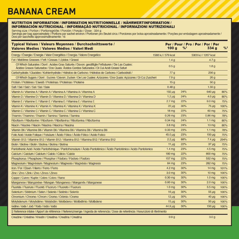 Serious Mass - Weight Gainer - Banaan - 8 Doseringen (2.73 kg)