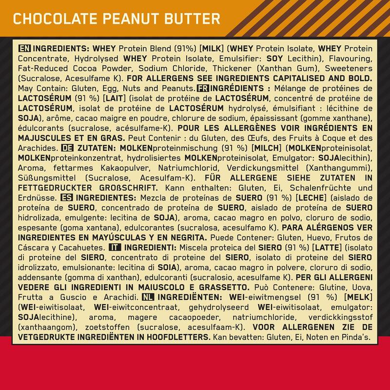 GOLD STANDARD 100% WHEY PROTEIN – Chocolate Peanut Butter – 28 Doseringen (896G)