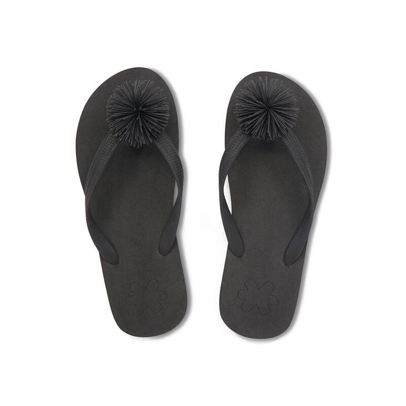 Damen Flip Flop Zehentrenner originals*fluffy Black