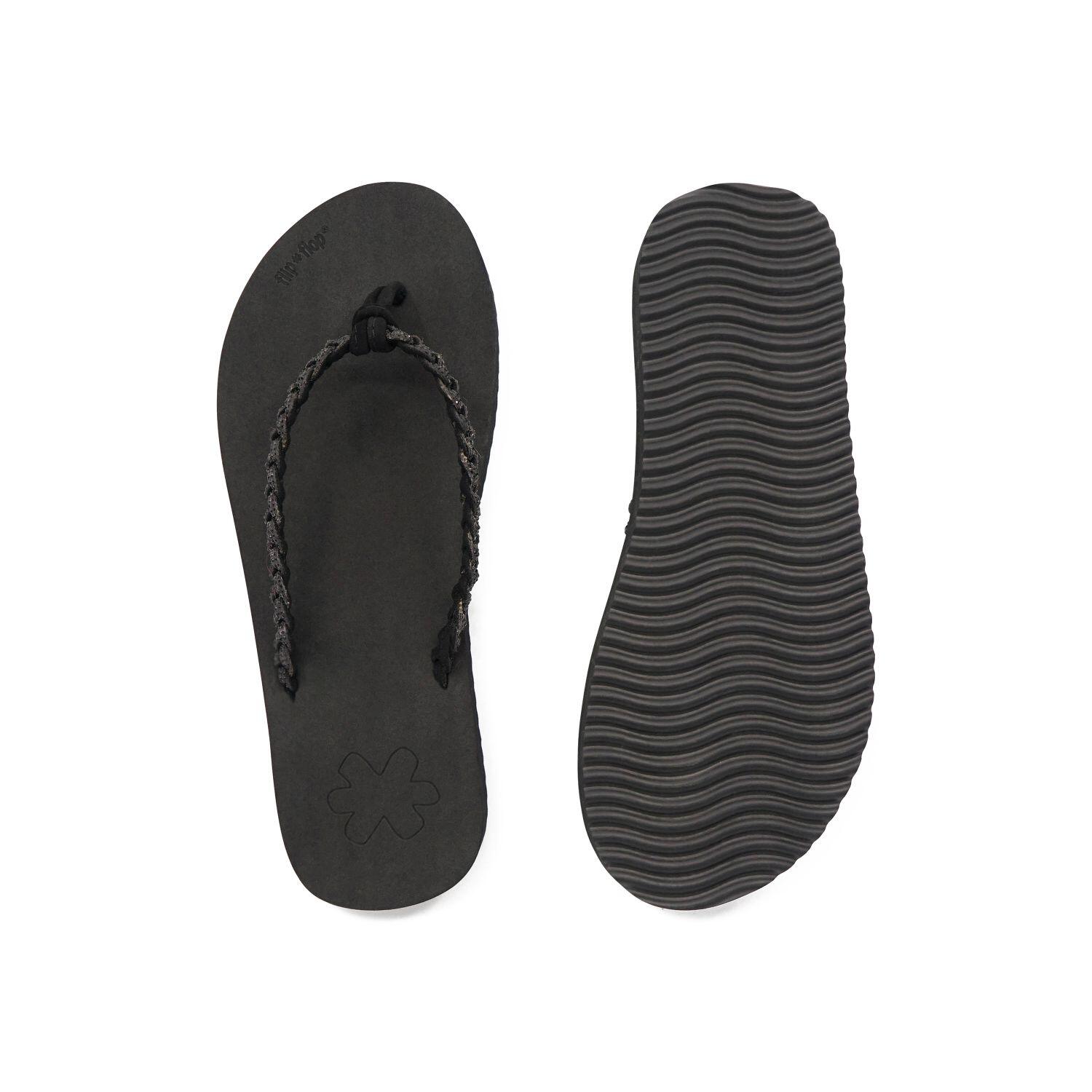 Femme tongs flip*glitter Noir 3/6