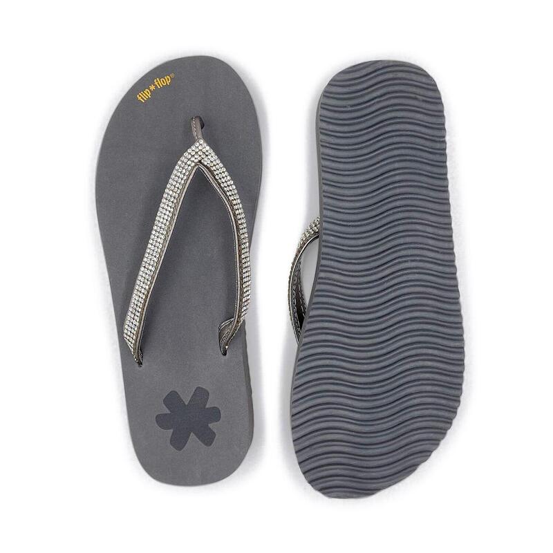 Damen Flip Flop Badezehentrenner flip*glam Steel