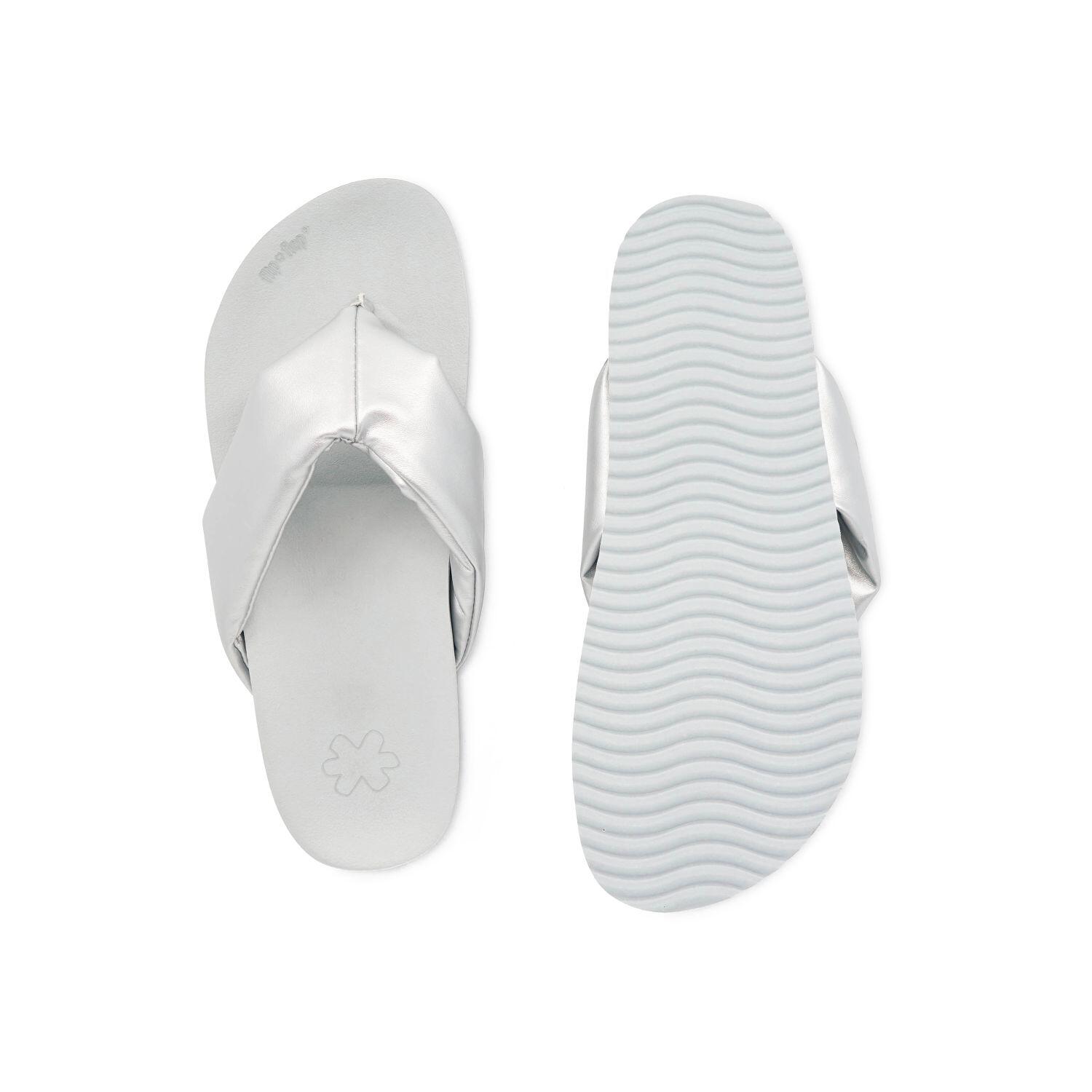 Femme tongs toe*fine Argent 3/4