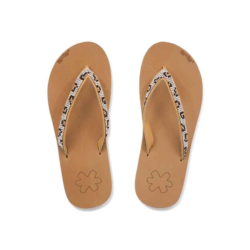 Damen Flip Flop Zehentrenner easy*leo Neon Peach