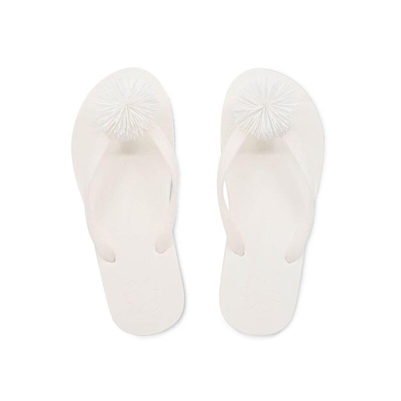 Damen Flip Flop Zehentrenner originals*fluffy White