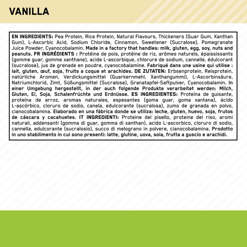 Gold Standard 100% Plant-based Protein Vanille 684 Gramm (19 Portionen)
