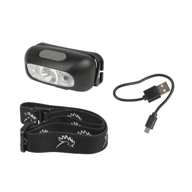 Lampe frontale LED, rechargeable par USB, 2 positions avec détecteur de mains -