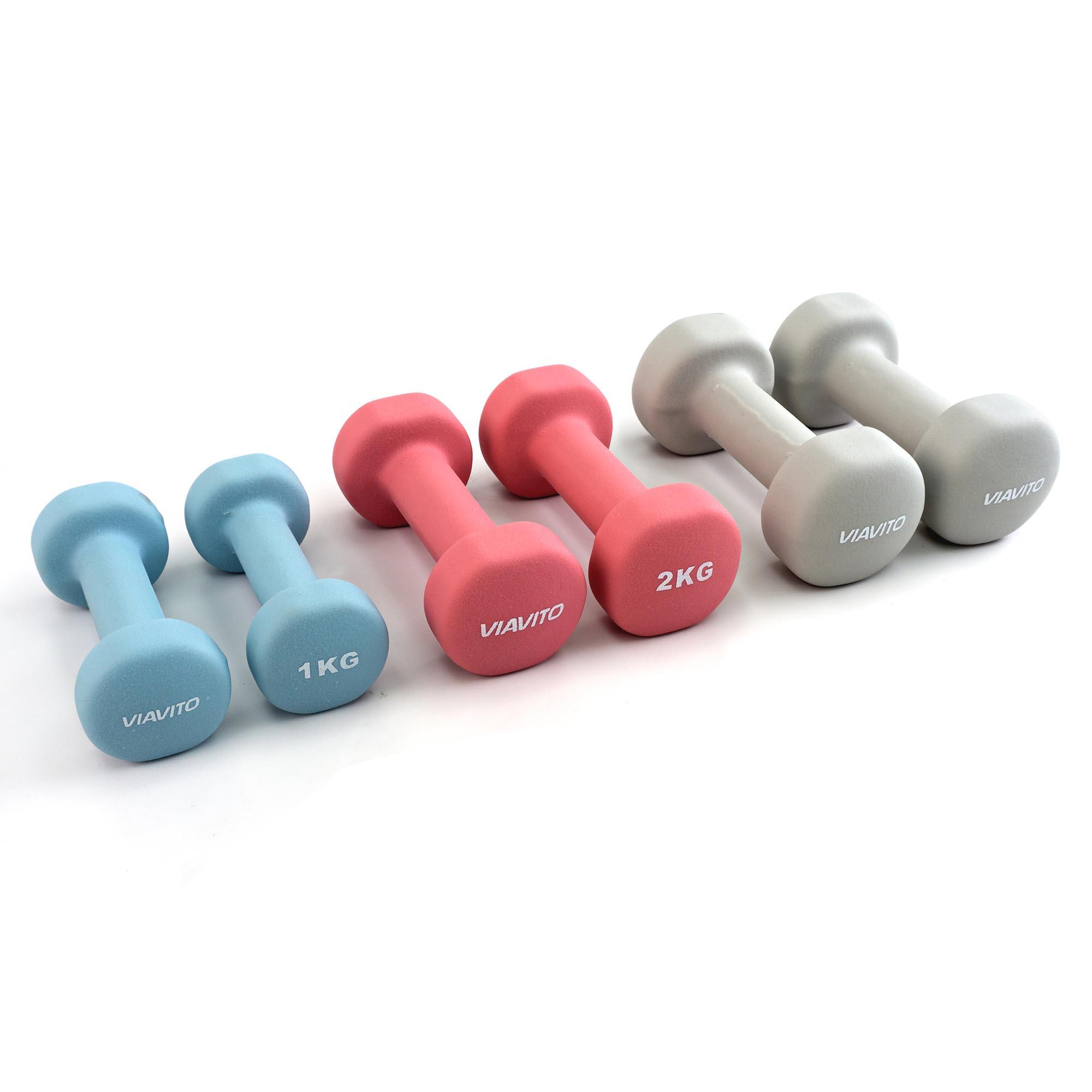 Viavito 12kg Dumbbell Weights Set with Stand 4/6
