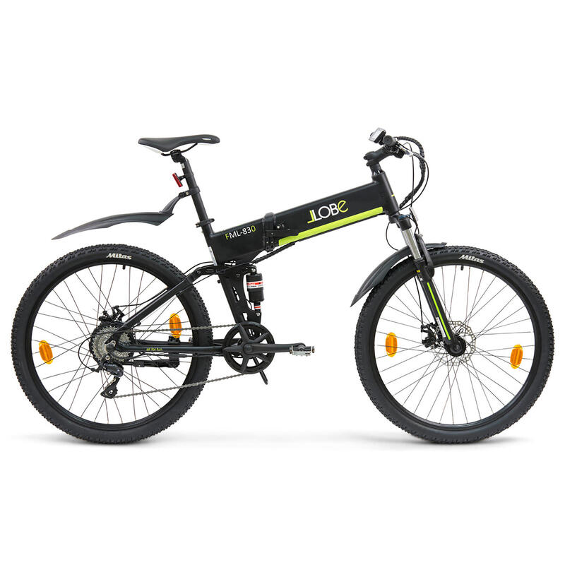 Elektro-Mountainbike, Fully, faltbar, FML 830, 9 Gang, 10,4 Ah, schwarz