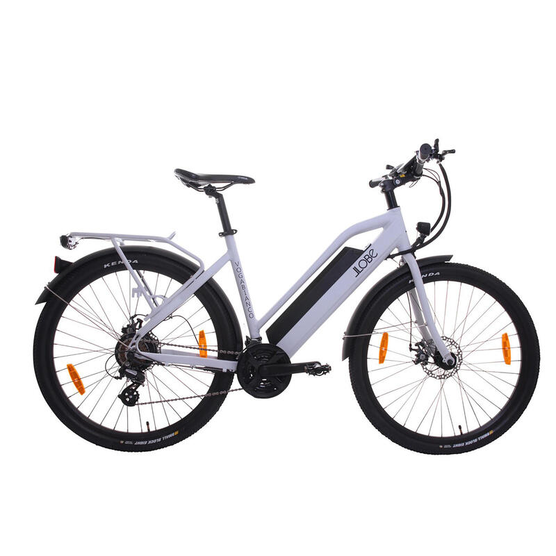 Vélo de trekking électrique, Voga Bianco, 49 cm, 48V, 10.4Ah, 21 sp, blanc