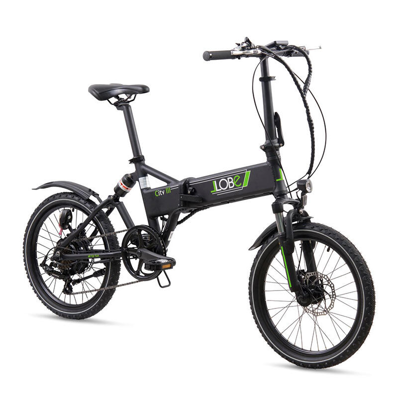 Vélo pliant électrique, City III, 20 pouces, 7 vitesses, 21 kg, 10,4 Ah, noir