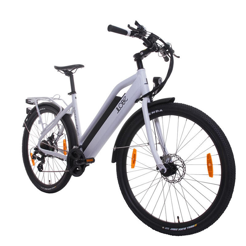 Vélo de trekking électrique, Voga Bianco, 49 cm, 48V, 10.4Ah, 21 sp, blanc