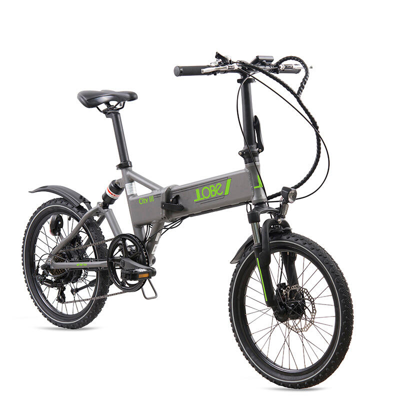 Vélo pliant électrique, City III, 20 pouces, 7 vitesses, 21 kg, 10,4 Ah, gris