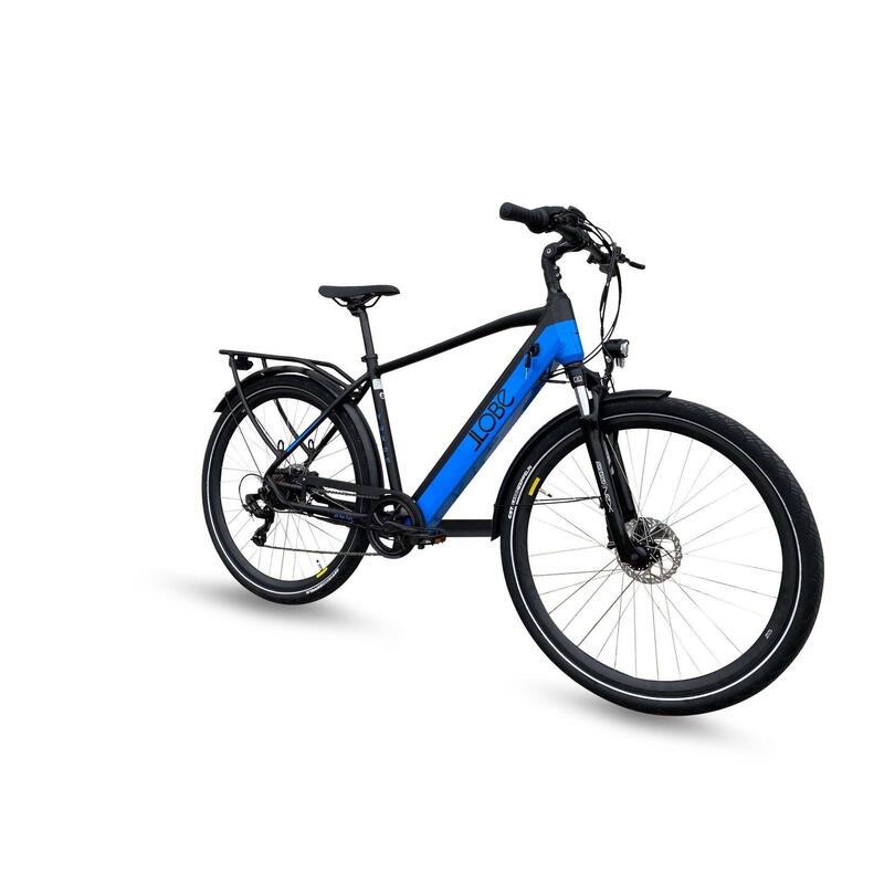 Elektrisches Herrenfahrrad, Trekkingrad, Yukon, 51 cm, 13,2 Ah, 7 Gang, blau