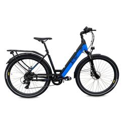 Vélo électrique femme, vélo de trekking, Yukon, 51 cm, 13,2 Ah, 7 vts, bleu