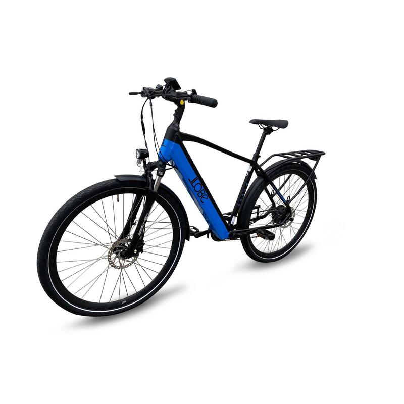 Elektrisches Herrenfahrrad, Trekkingrad, Yukon, 51 cm, 13,2 Ah, 7 Gang, blau