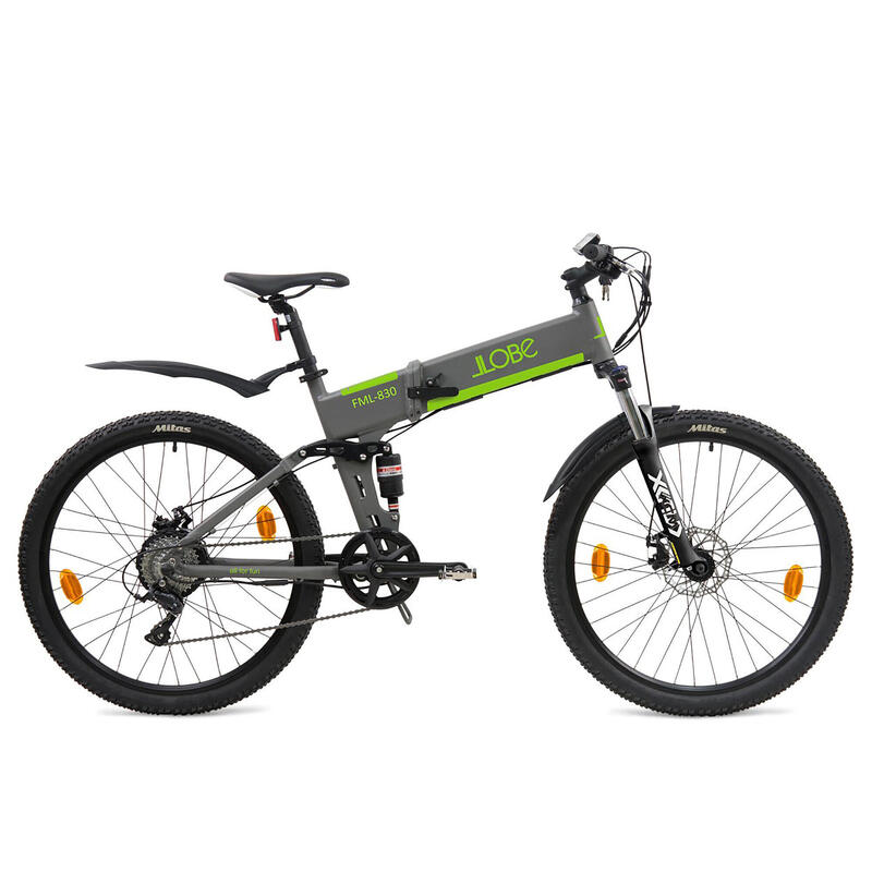 Elektro-Mountainbike, Fully, faltbar, FML 830, 9 Sp, 10,4 Ah, Grau