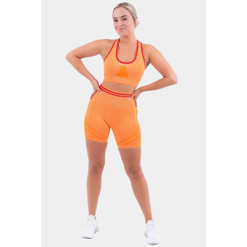 Contour seamless scrunch shorts Dames - Oranje
