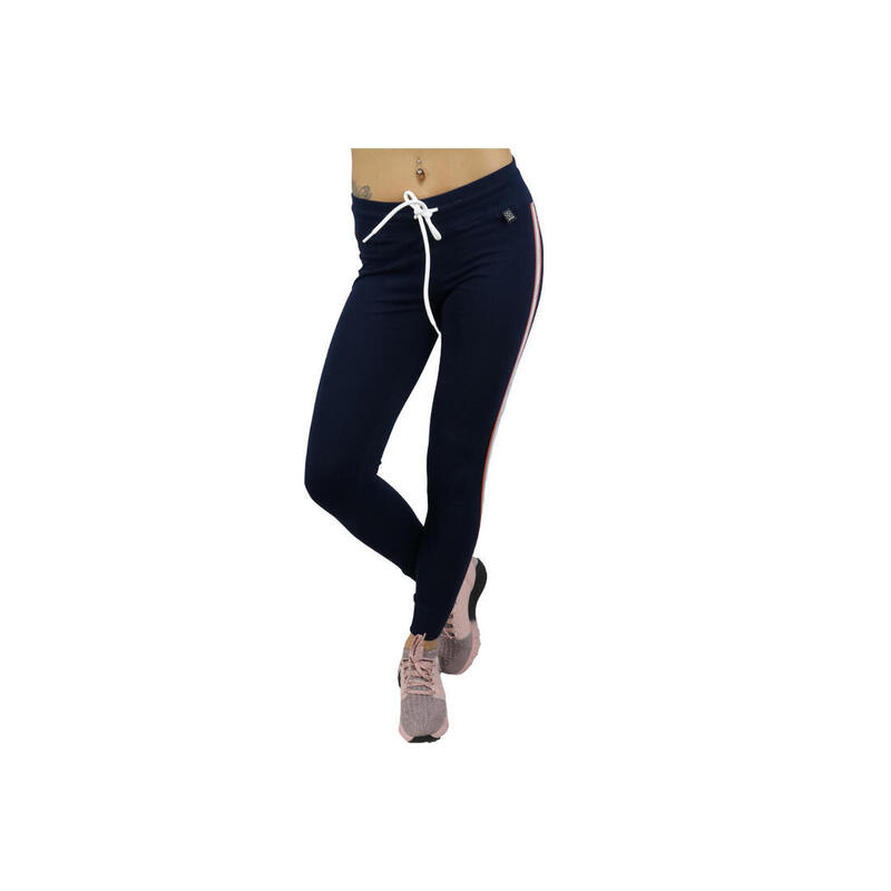 GymHero Leggins Navy LEGG-RACE, Vrouwen, Fitness, Leggings, marineblauw