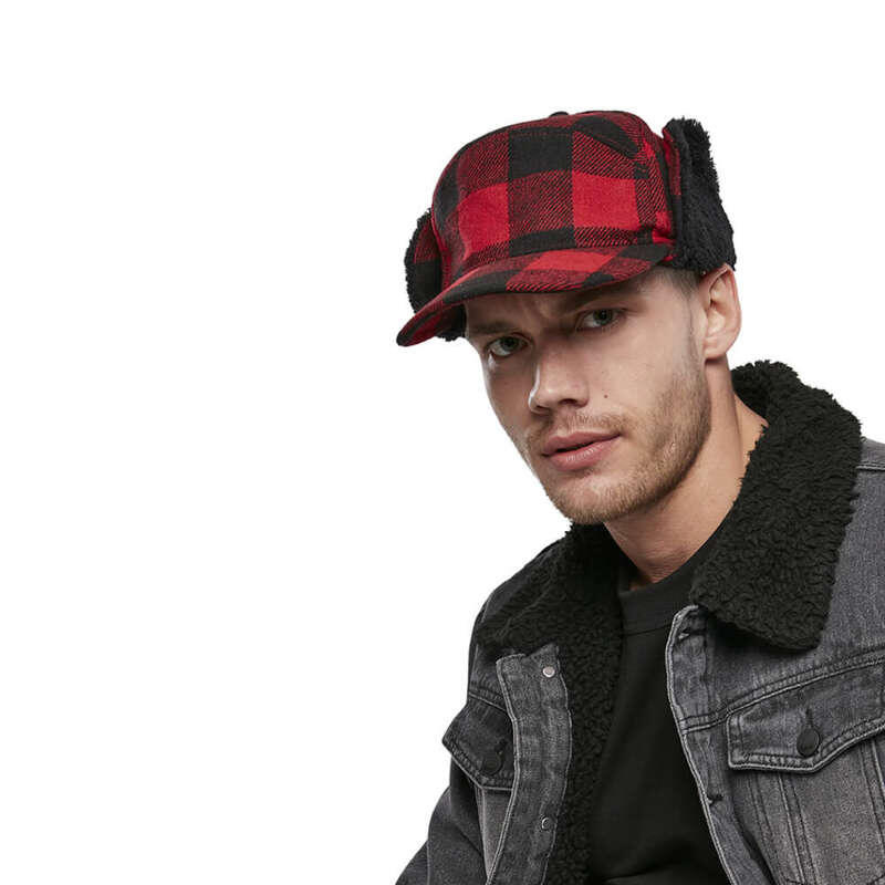 Czapka Zimowa Brandit z Daszkiem Lumberjack Czerwono-czarna 3/3
