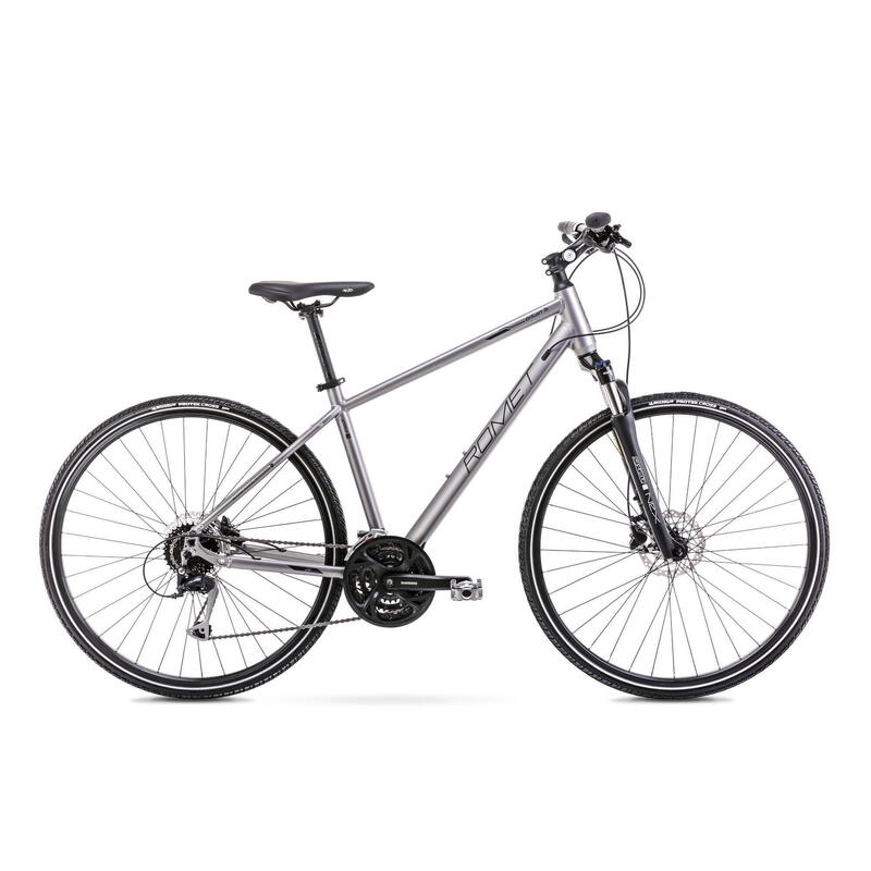 Bicicleta Híbrida Romet Orkan 5 Hombre - Gris/Negro