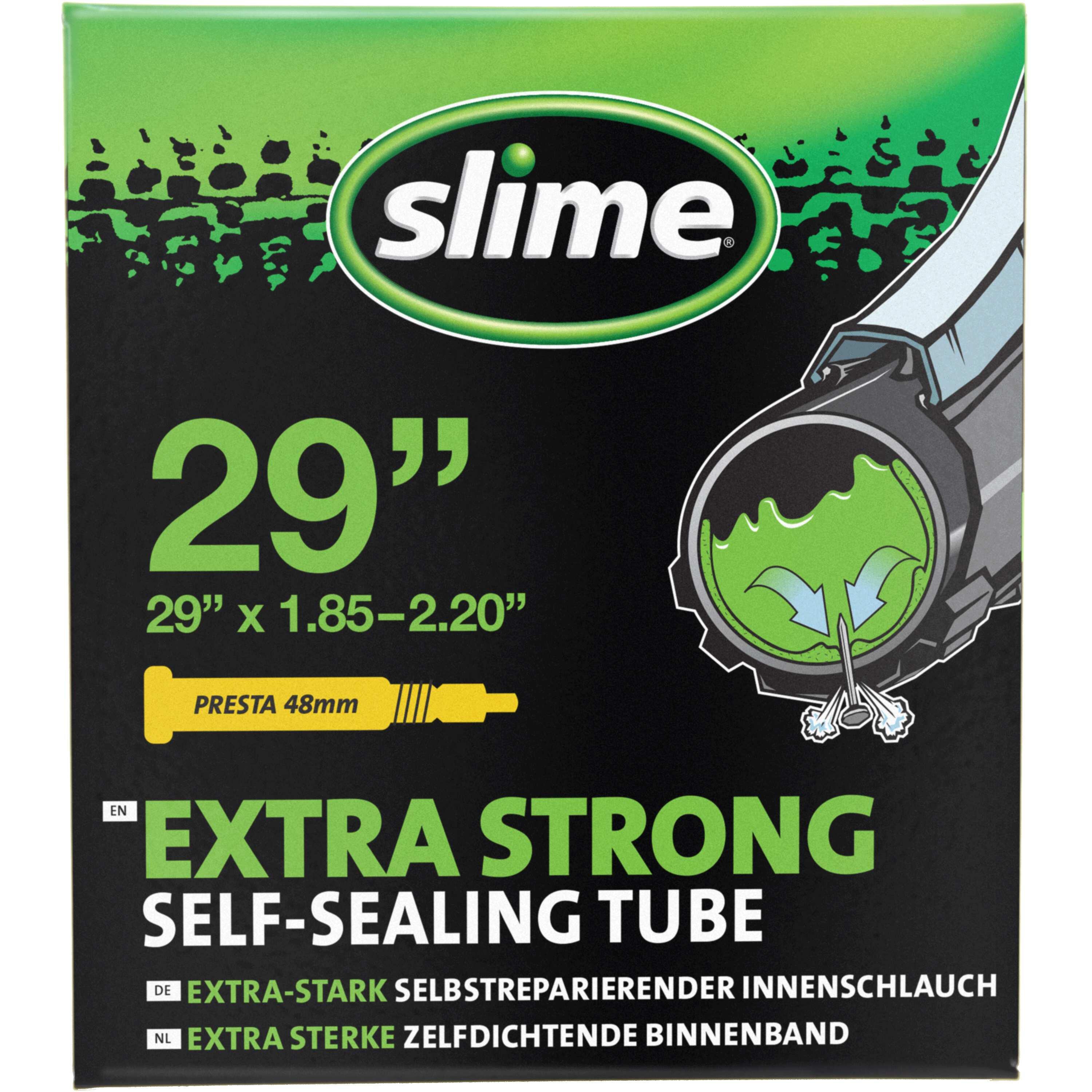 Câmeras de Ar BTT 29x1,80/2,20 Válvula Presta 48MM Selador SLIME 3/5